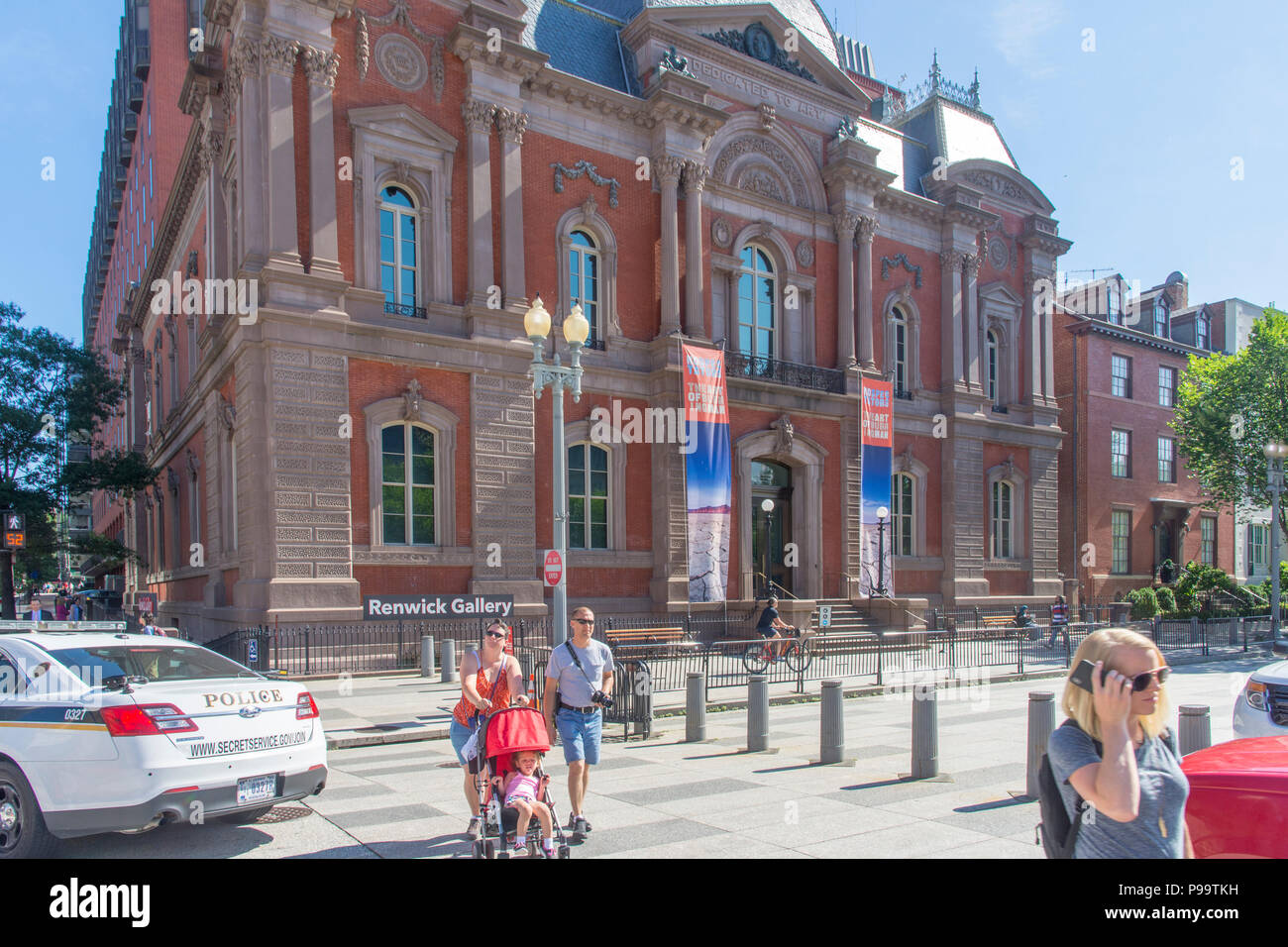 Exterior view of the Renwick Gallery, a Smithsonian Museum, at 17th and Pennsylvania Avenue NW in Washington, DC. Stock Photo