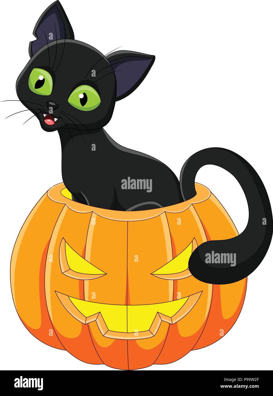 Funny Black Cat. Vector Illustration Stock Vector Image & Art - Alamy