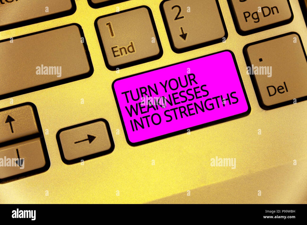 Handwriting Text Turn Your Weaknesses Into Strengths Concept Meaning