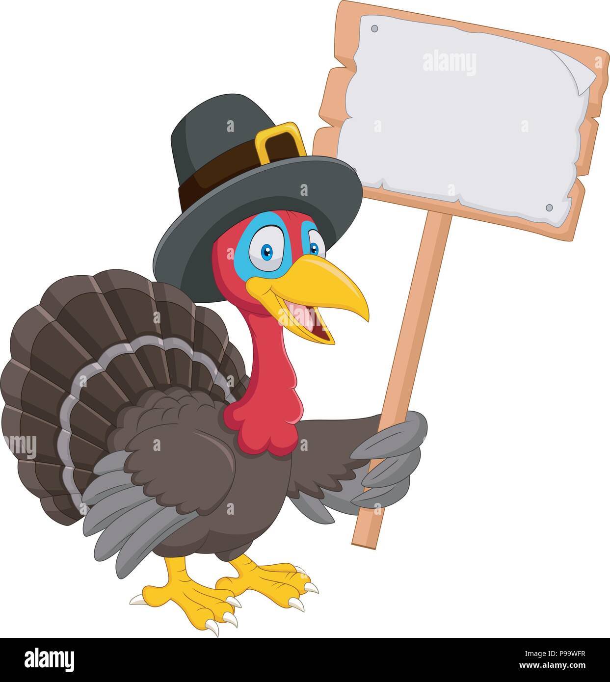 Cartoon turkey holding blank sign Stock Vector Image & Art - Alamy