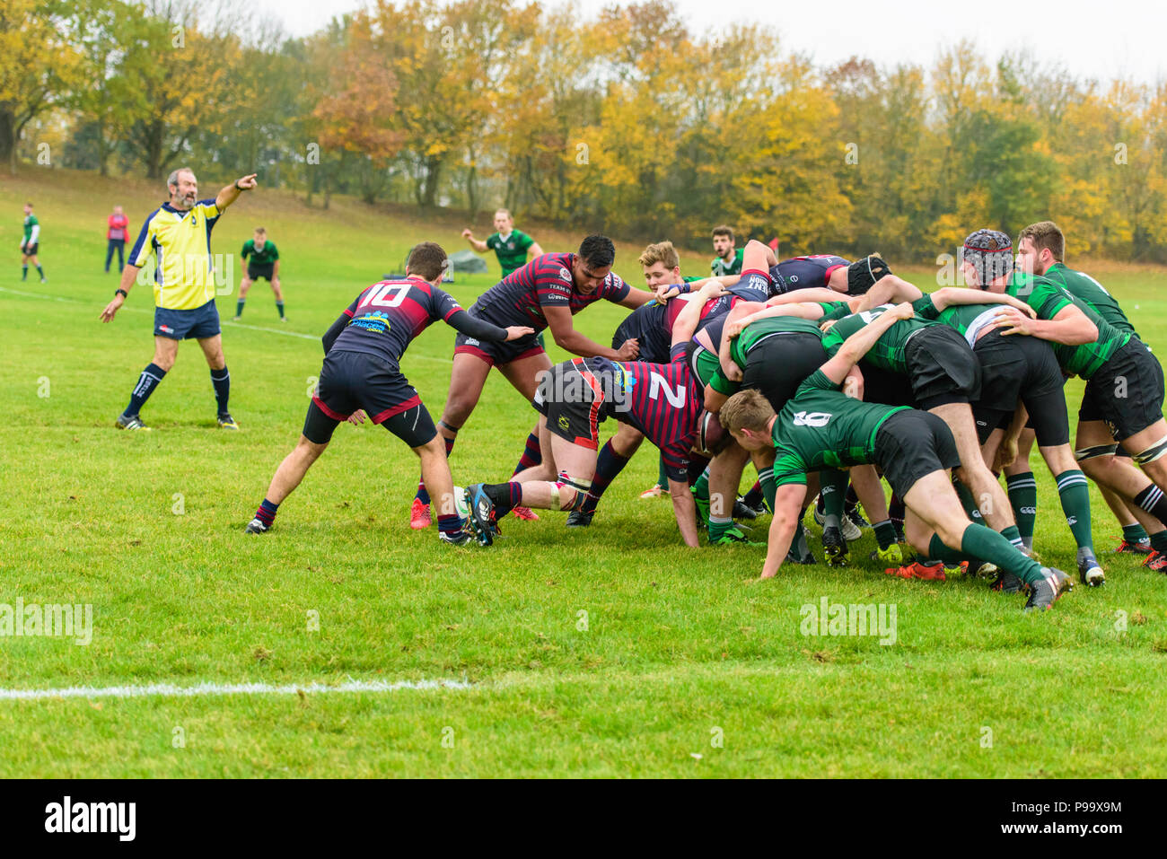 Students playing inter-university rugby on the playing fields at Kent ...
