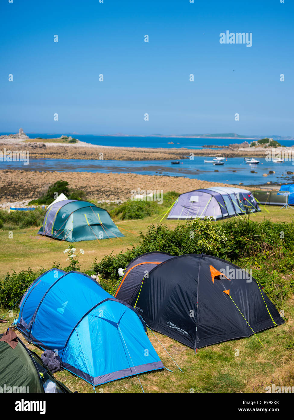 Camping Isles Of Scilly Stock Photo Alamy