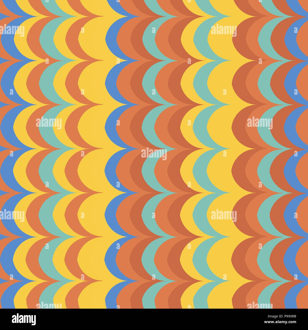 Vector ikat wave parrot feather seamless pattern Stock Vector