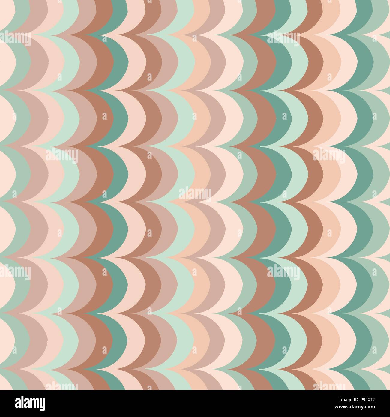 Vector ikat wave parrot feather retro seamless pattern Stock Vector
