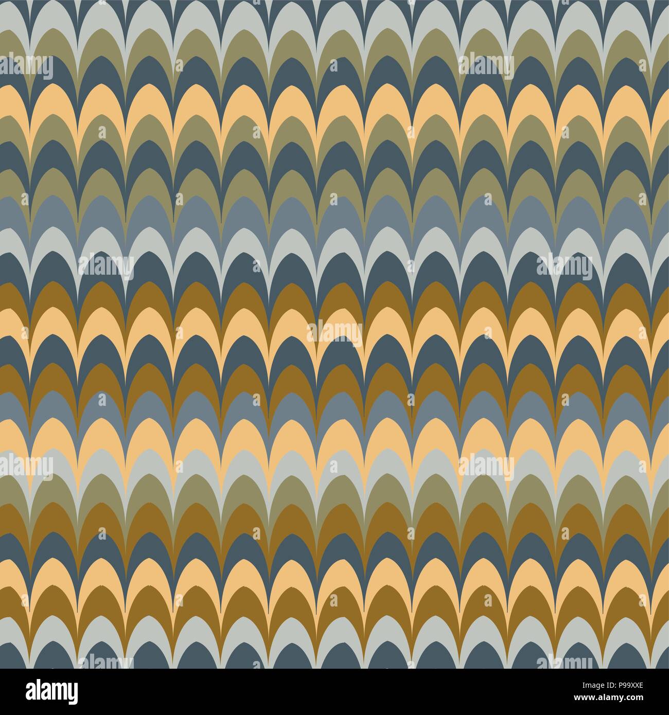 Vector ikat wave red feather retro colours seamless pattern Stock Vector