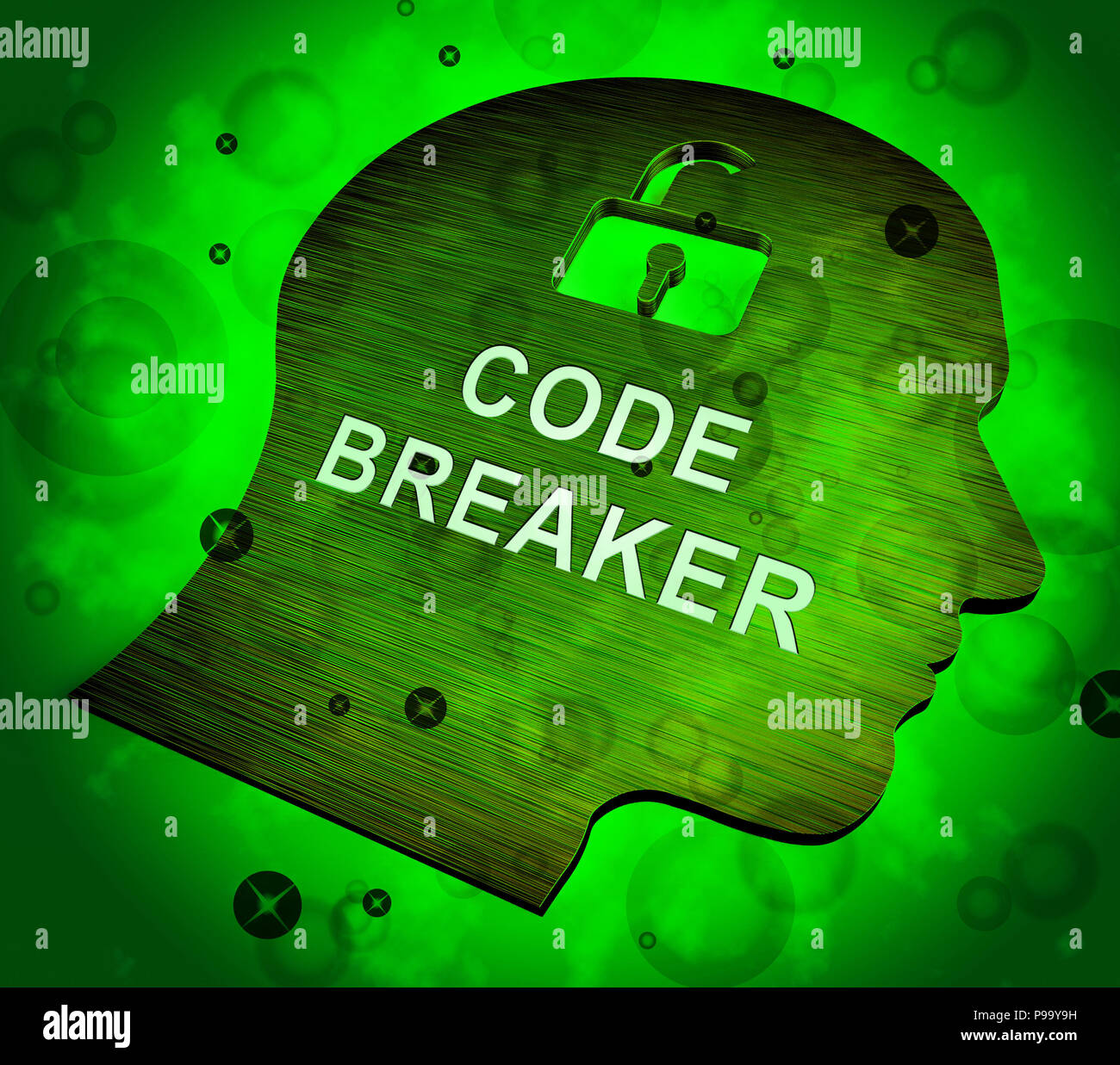 Code Breaker Decoded Data Hack 3d Rendering Shows Encryption Breaking