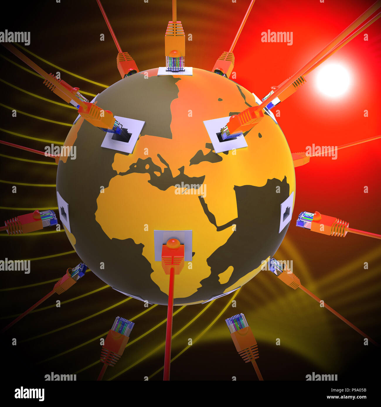 Internet map interconnected information hi-res stock photography and 