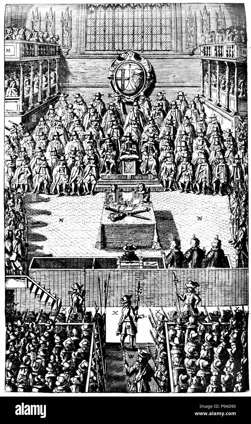 High Court of Justice for the trial of Charles I on January 4, 1649. Museum: PRIVATE COLLECTION. Stock Photo