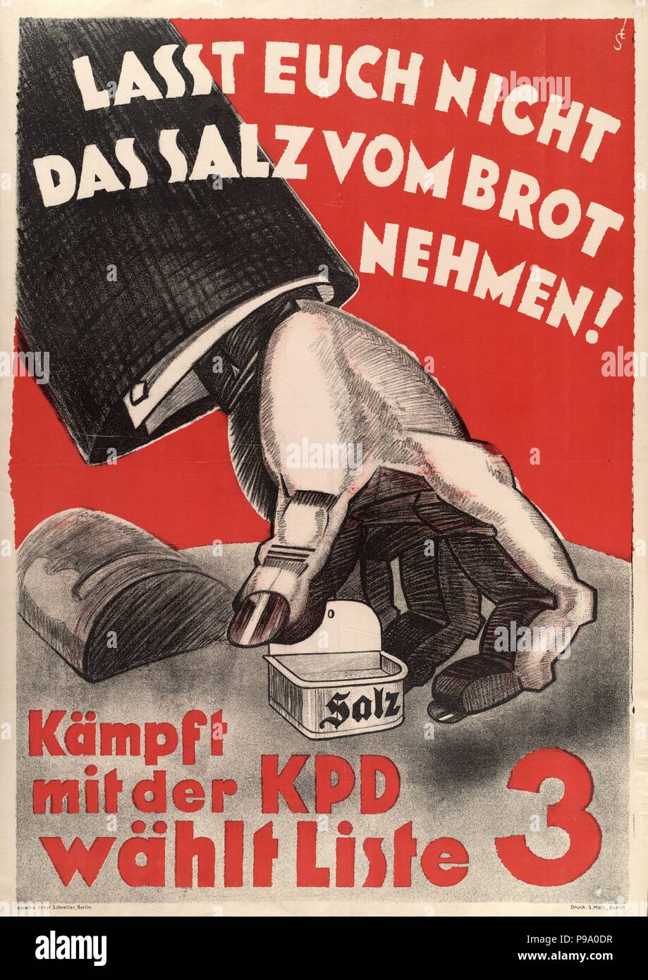 Fight with the KPD, vote list 3. KPD Election poster. Museum: PRIVATE COLLECTION. Stock Photo