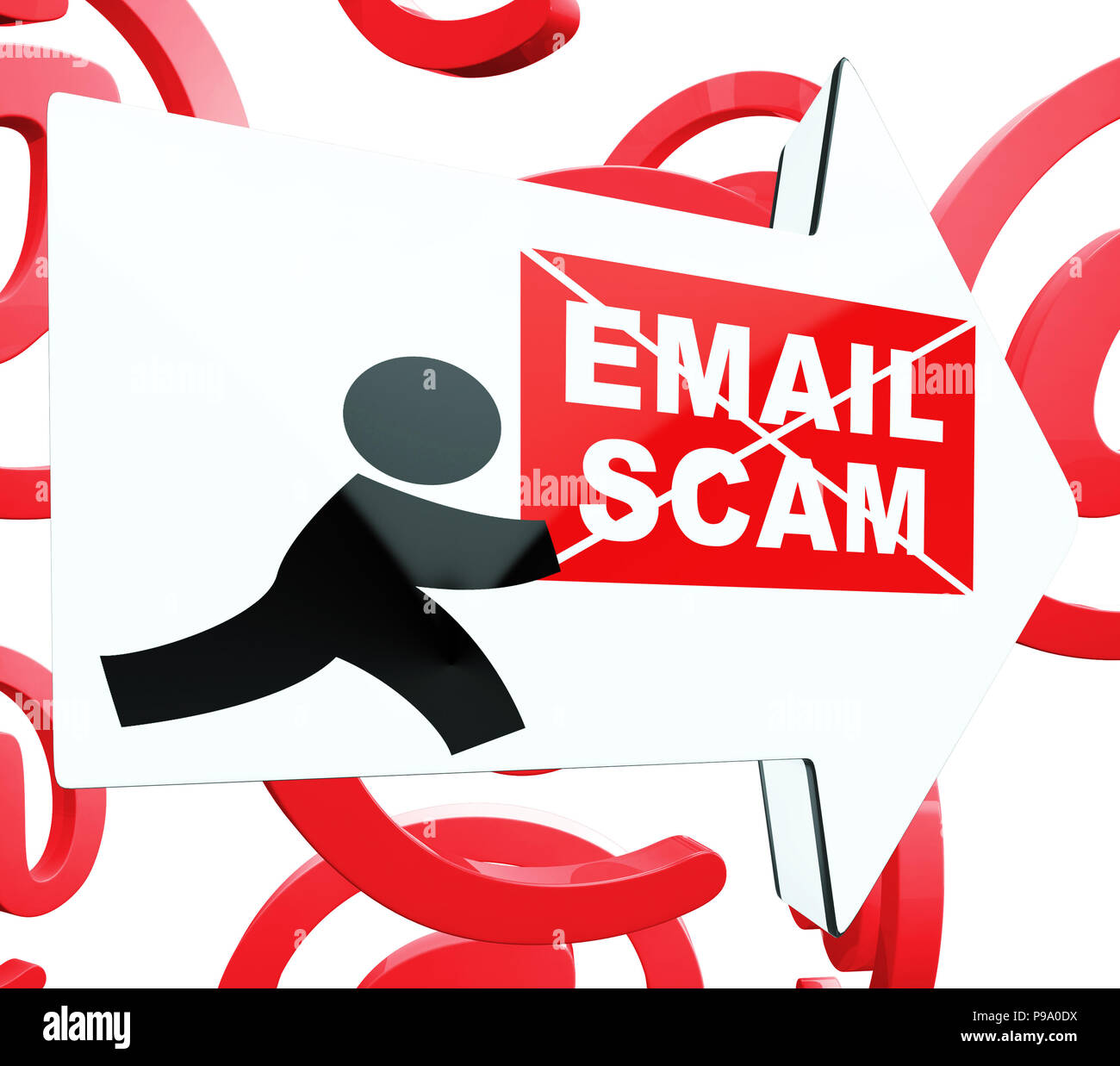 Phishing Scam Email Identity Alert 3d Rendering Shows Malicious Theft ...