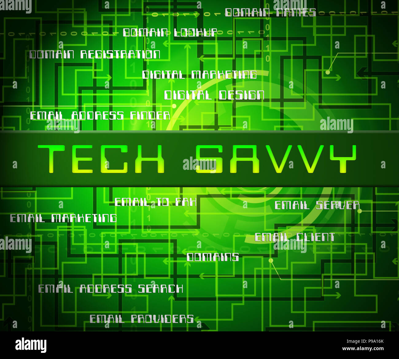 Tech Savvy Digital Computer Expert 2d Illustration Means Hitech Smart Professional Technical Expertise Stock Photo