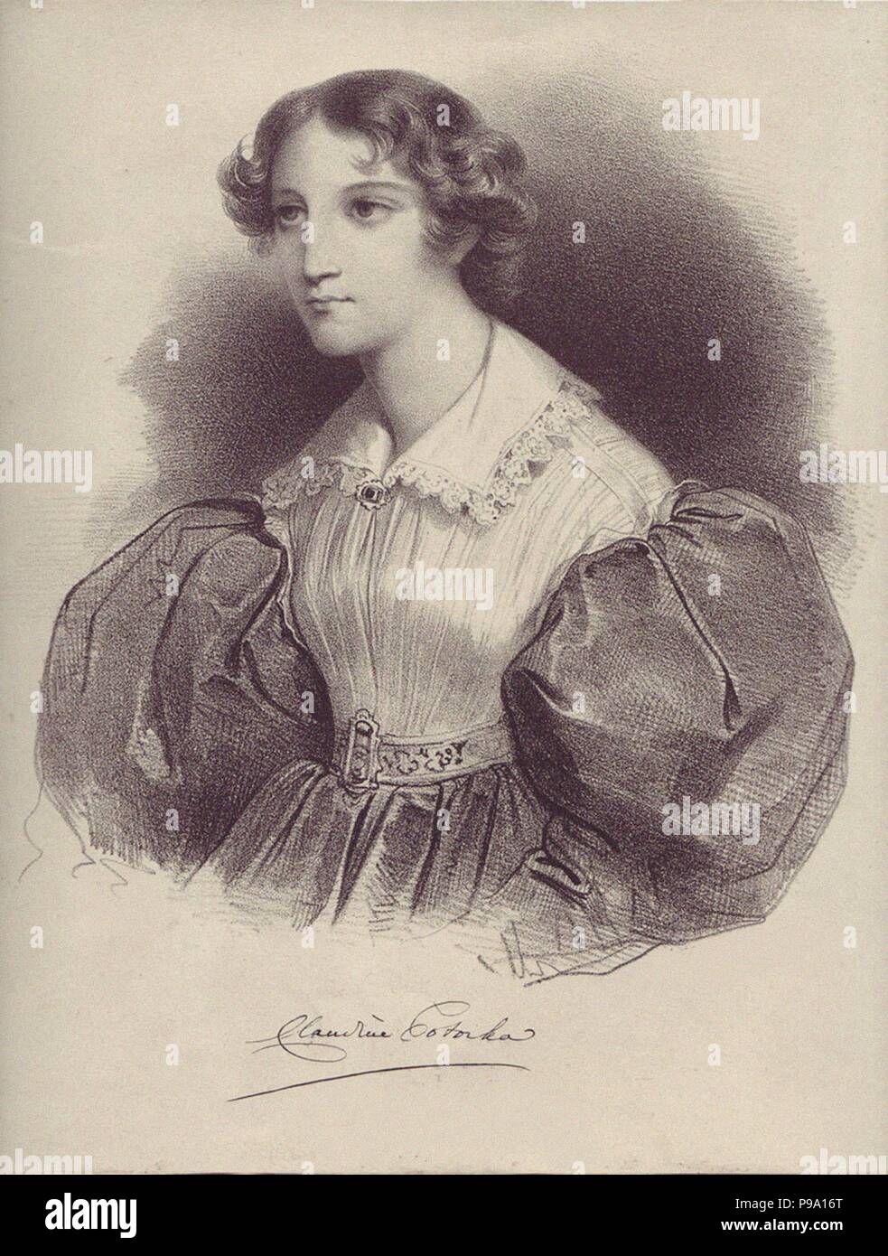 Countess Klaudyna (Claudine) Potocka, née Dzialynska (1801-1836). Museum: Biblioteka Narodowa, Warszawa. Stock Photo