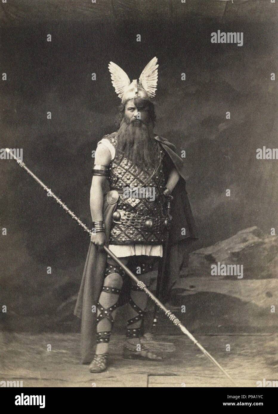 Franz Betz (1835-1900) as Wotan in Opera Der Ring des Nibelungen by Richard Wagner in Bayreuth. Museum: PRIVATE COLLECTION. Stock Photo