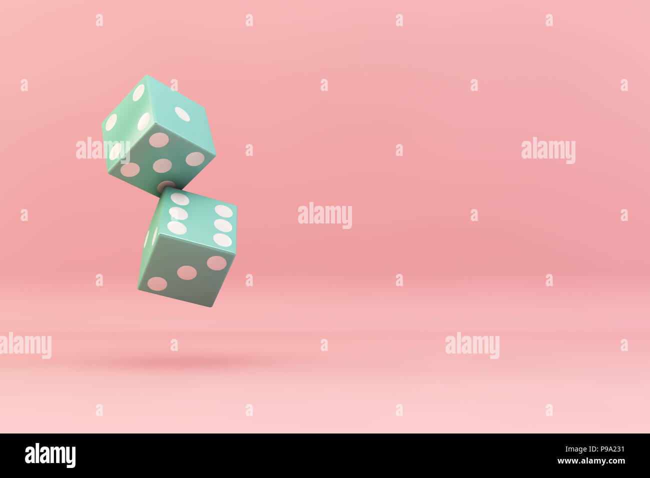 dices falling on a 3d rendering concept illustration Stock Photo - Alamy