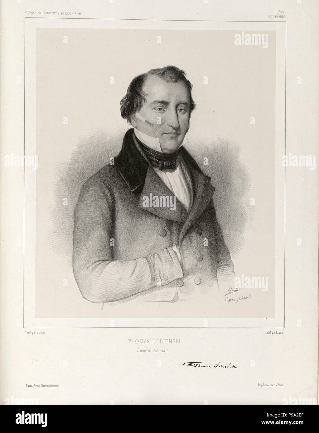 Portrait of General Tomasz Lubienski (1784-1870). Museum: National Library of Norway, Oslo. Stock Photo