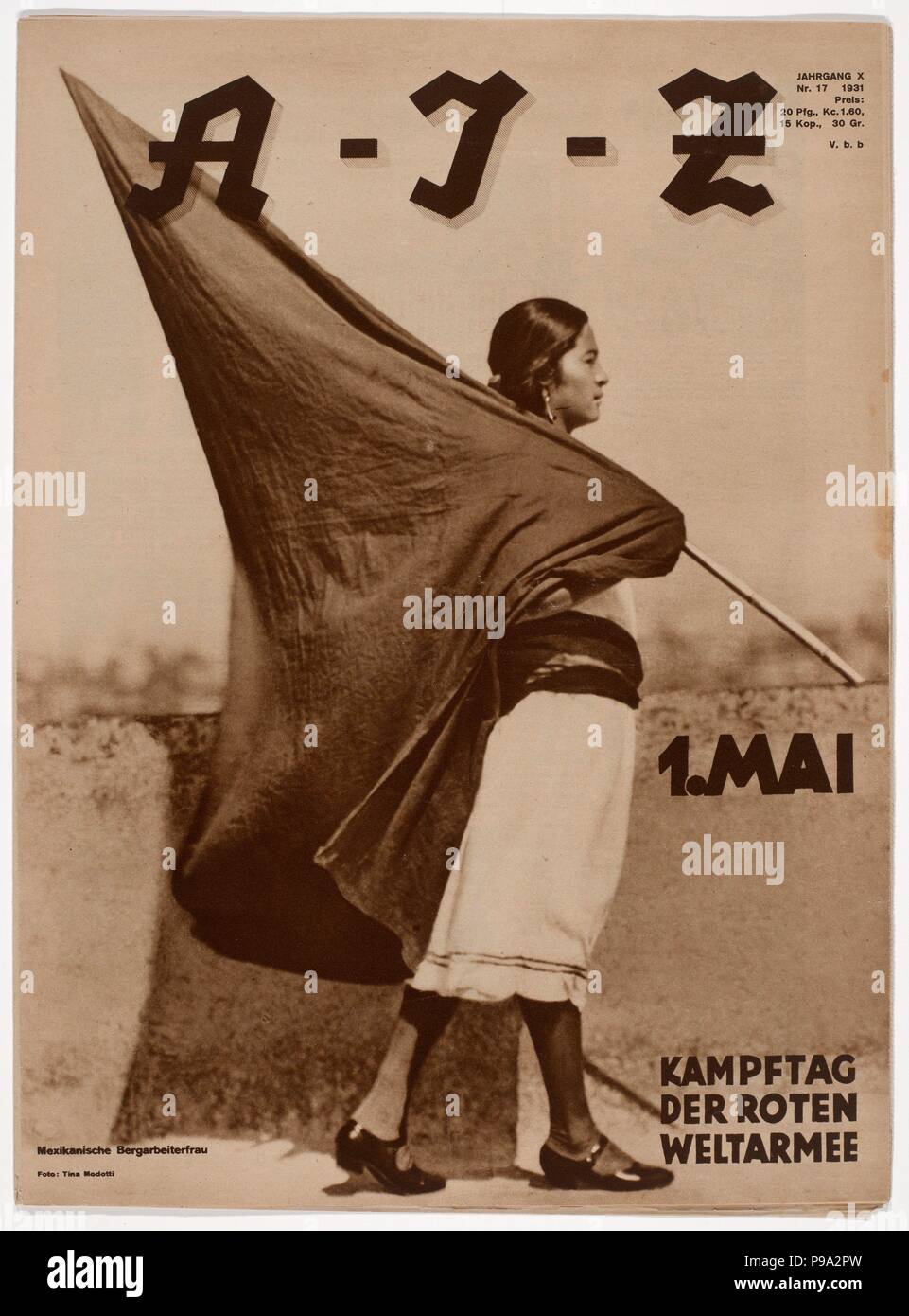 Woman with Flag. Museum: PRIVATE COLLECTION. Stock Photo