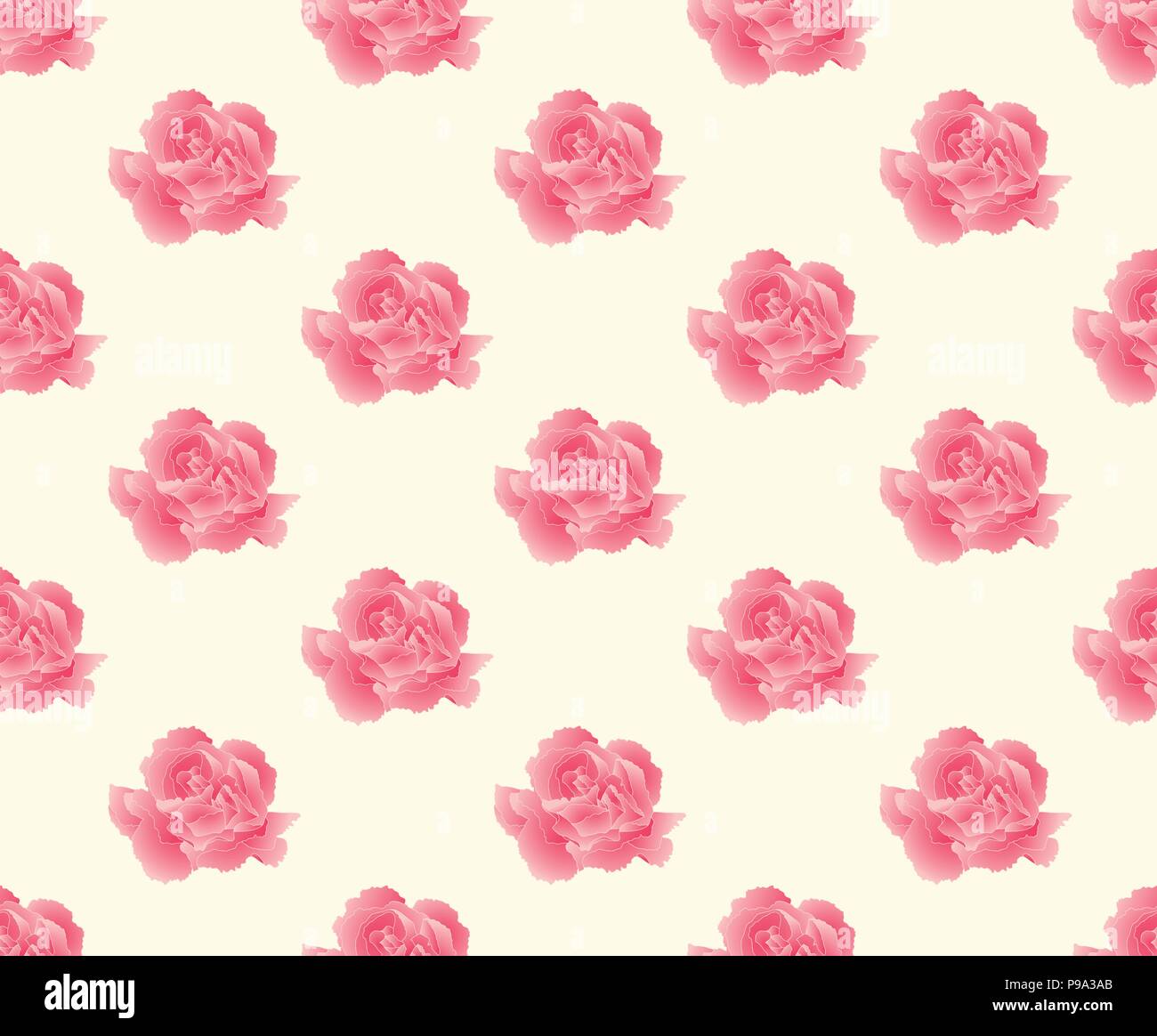 Dianthus Caryophyllus Carnation Flower Clove Pink National Flower Of Spain Monaco And Slovenia On Beige Ivory Background Vector Illustration Stock Vector Image Art Alamy