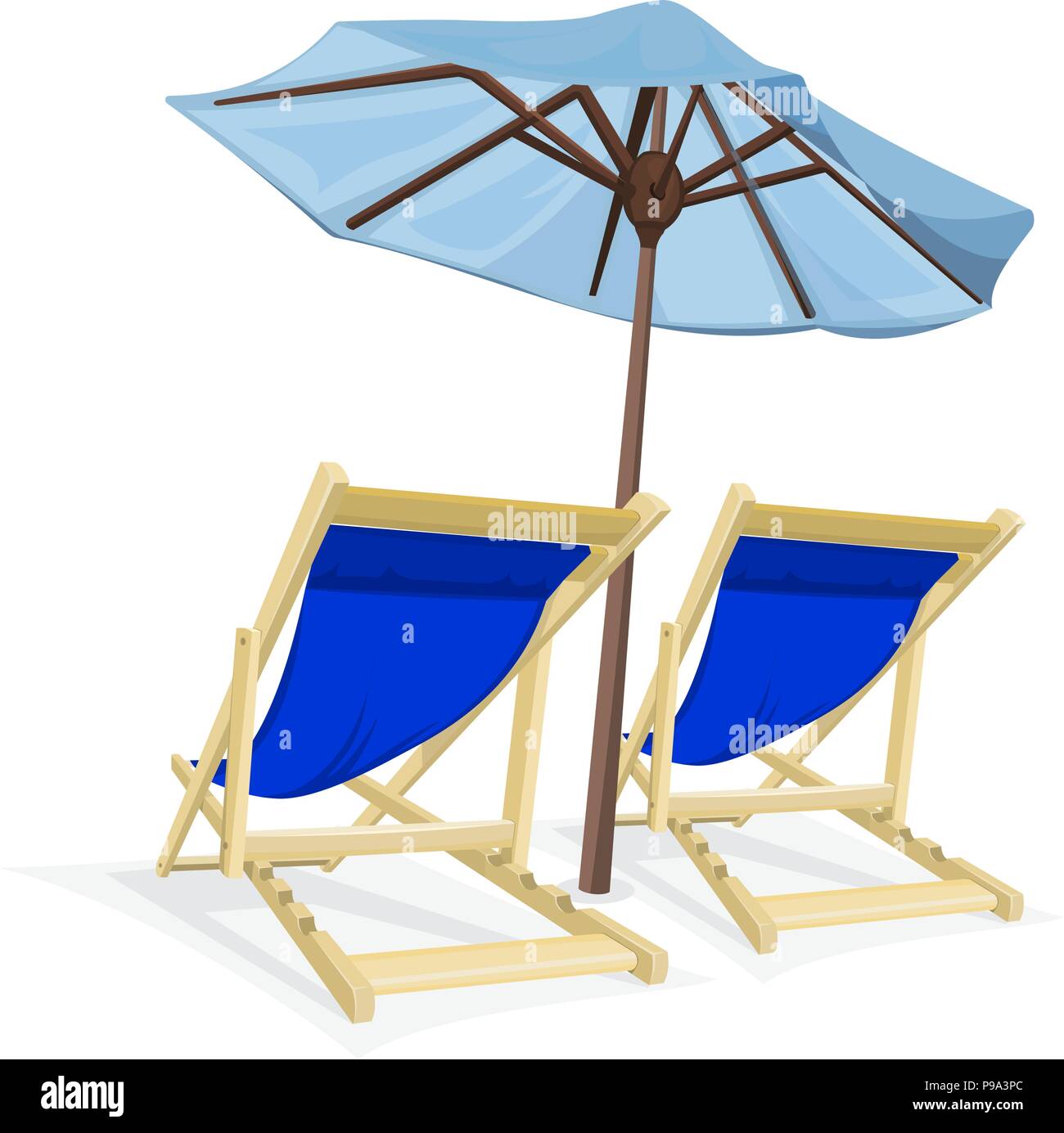 Beach chaise lounge umbrella Stock Vector Images - Alamy