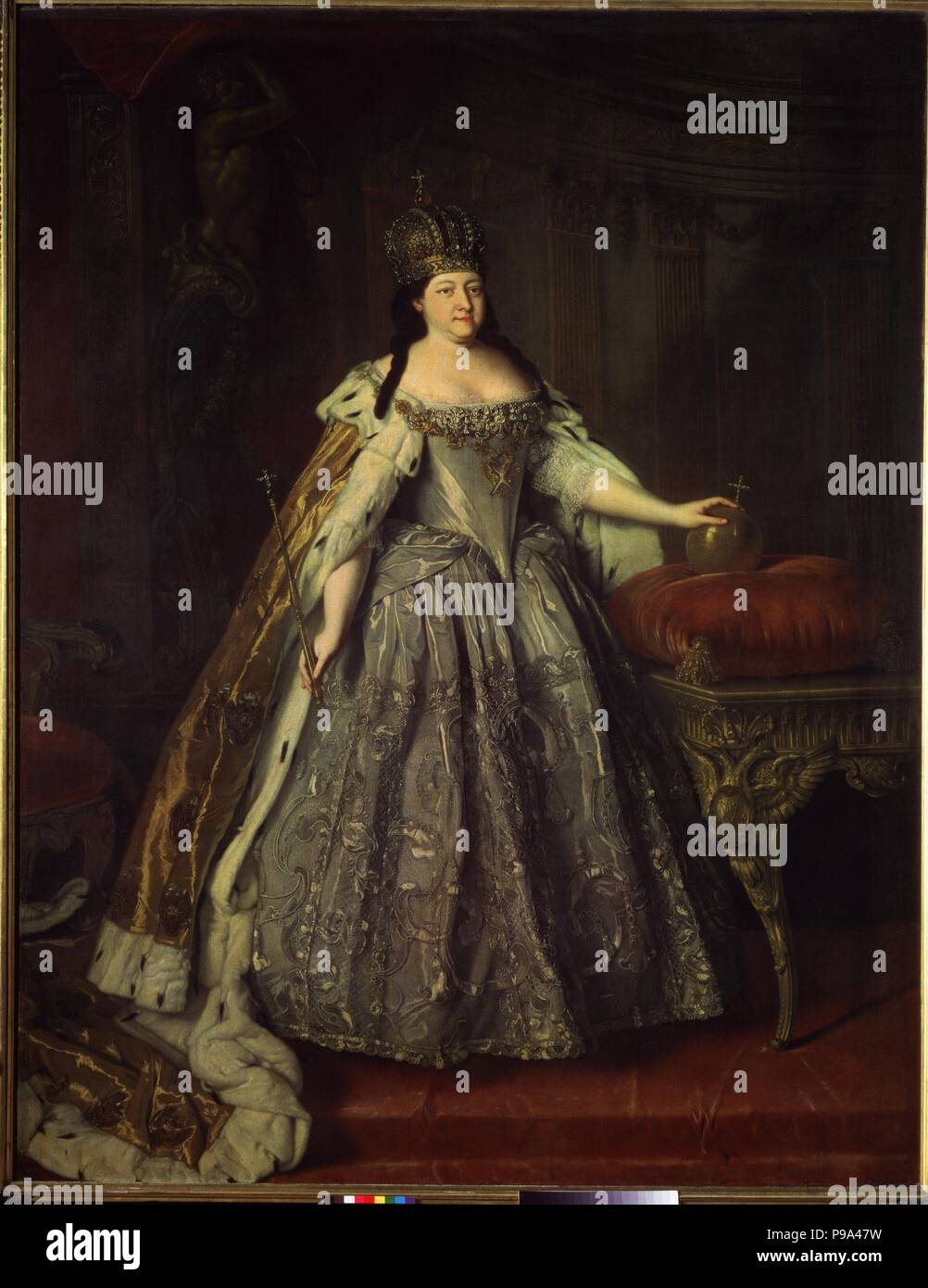 Portrait of Empress Anna Ioannovna (1693-1740). Museum: State Tretyakov Gallery, Moscow. Stock Photo