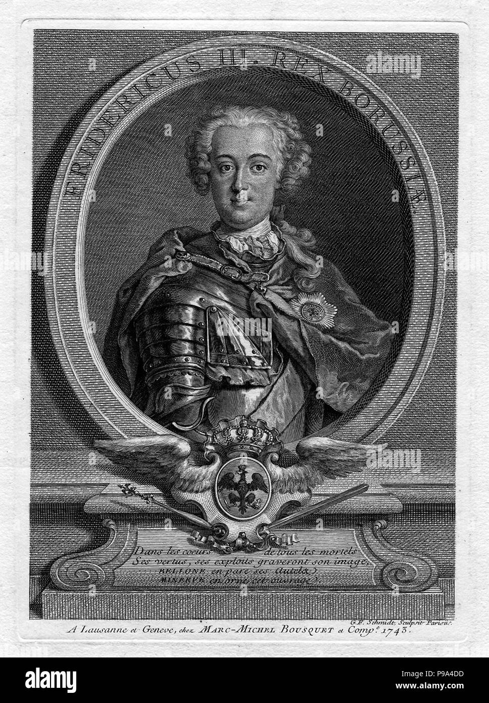 Portrait of Frederick II of Prussia (1712–1786). Museum: PRIVATE COLLECTION. Stock Photo