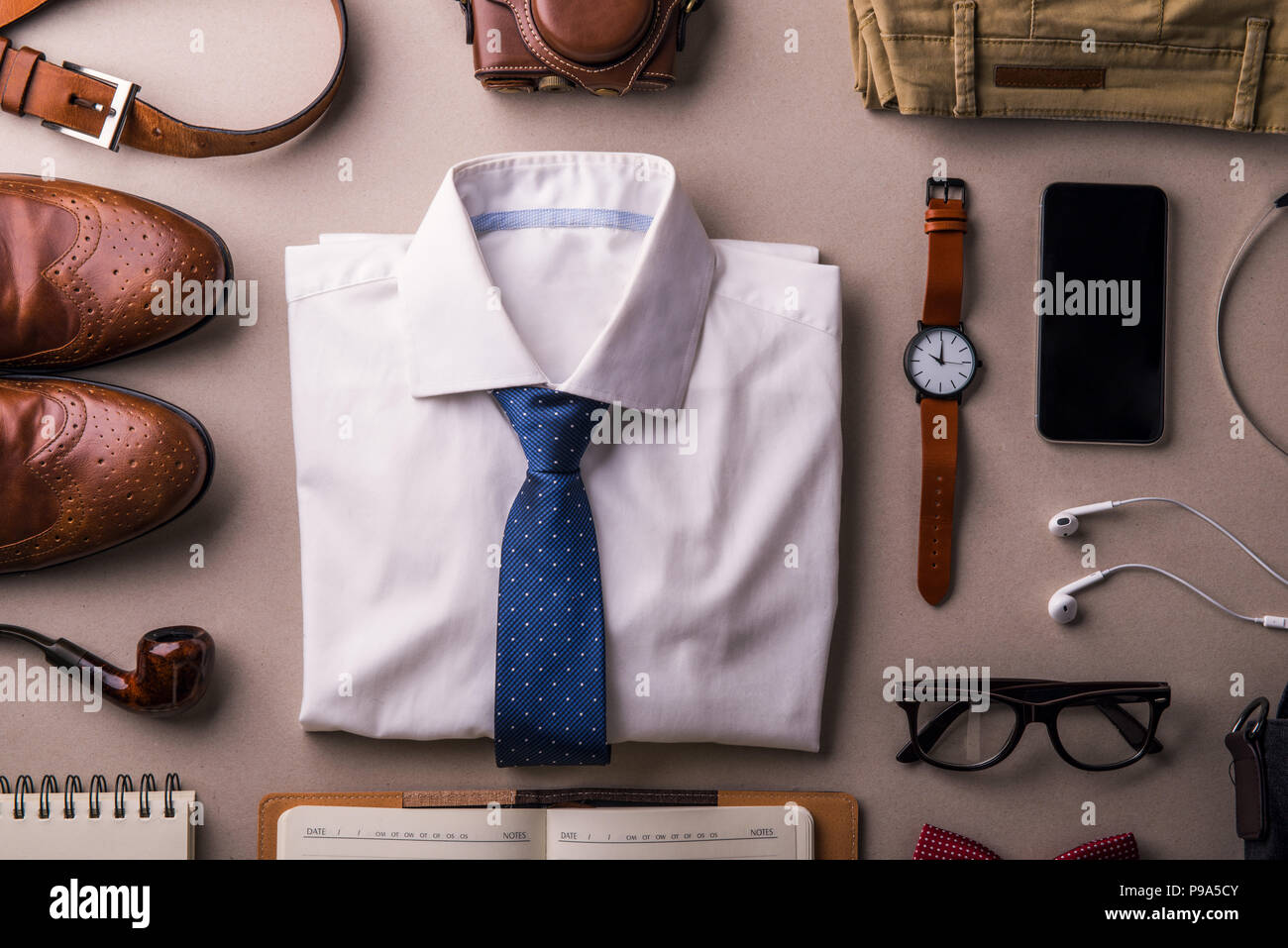 Fathers day greeting card concept. Flat lay. Stock Photo