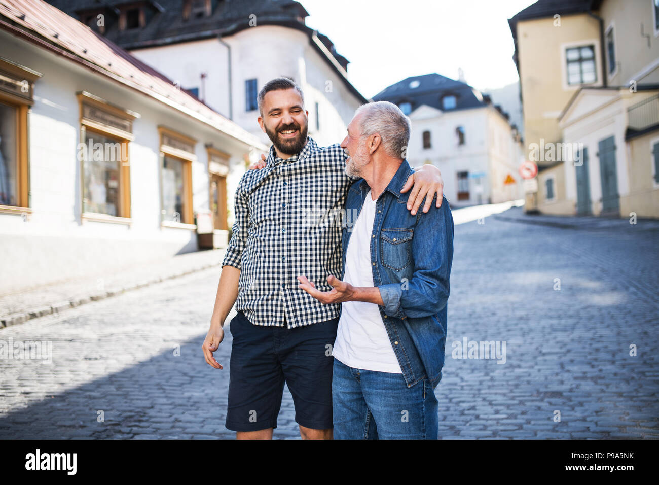Father son happy walk hi-res stock photography and images - Alamy