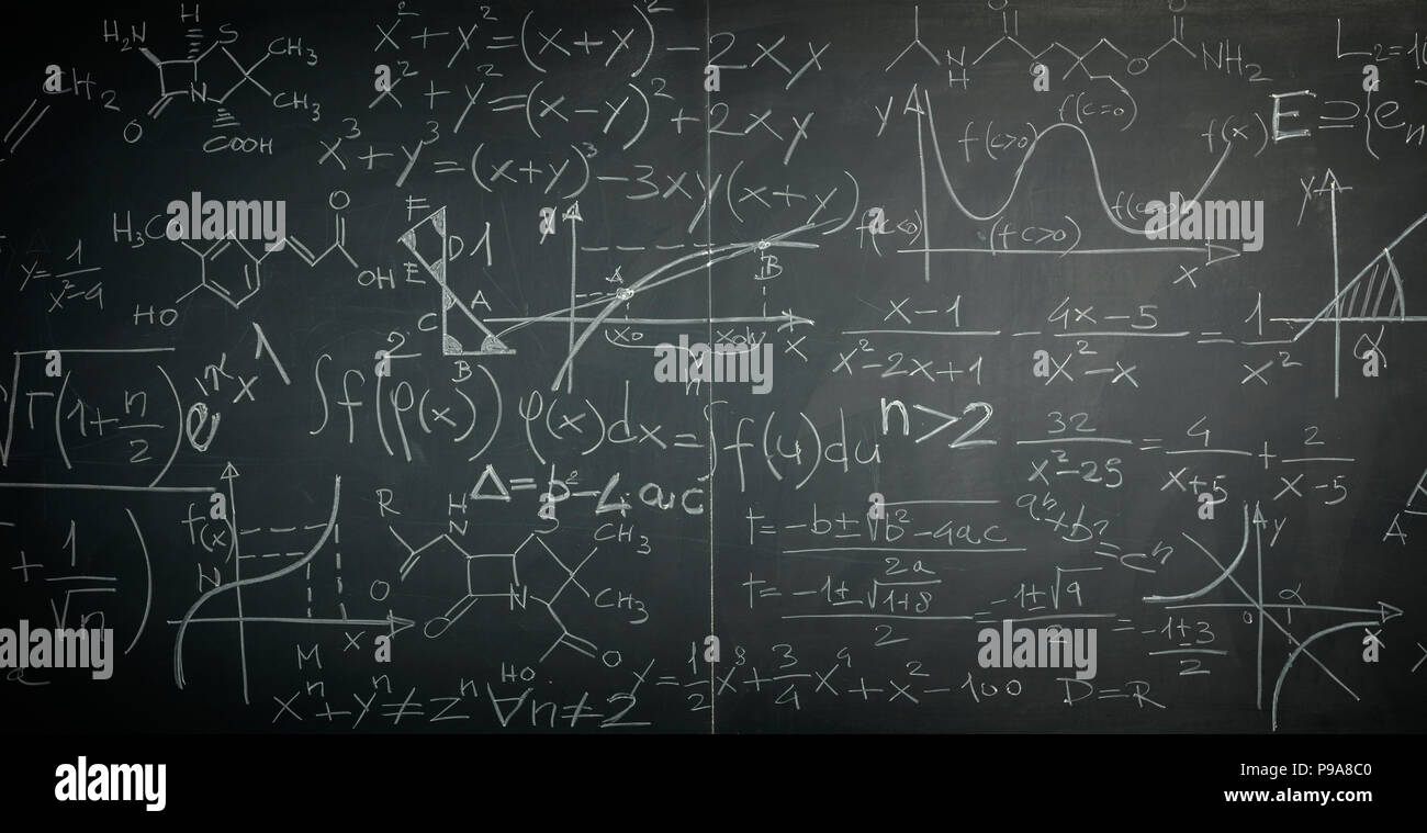 classic chalkboard with math sign Stock Photo