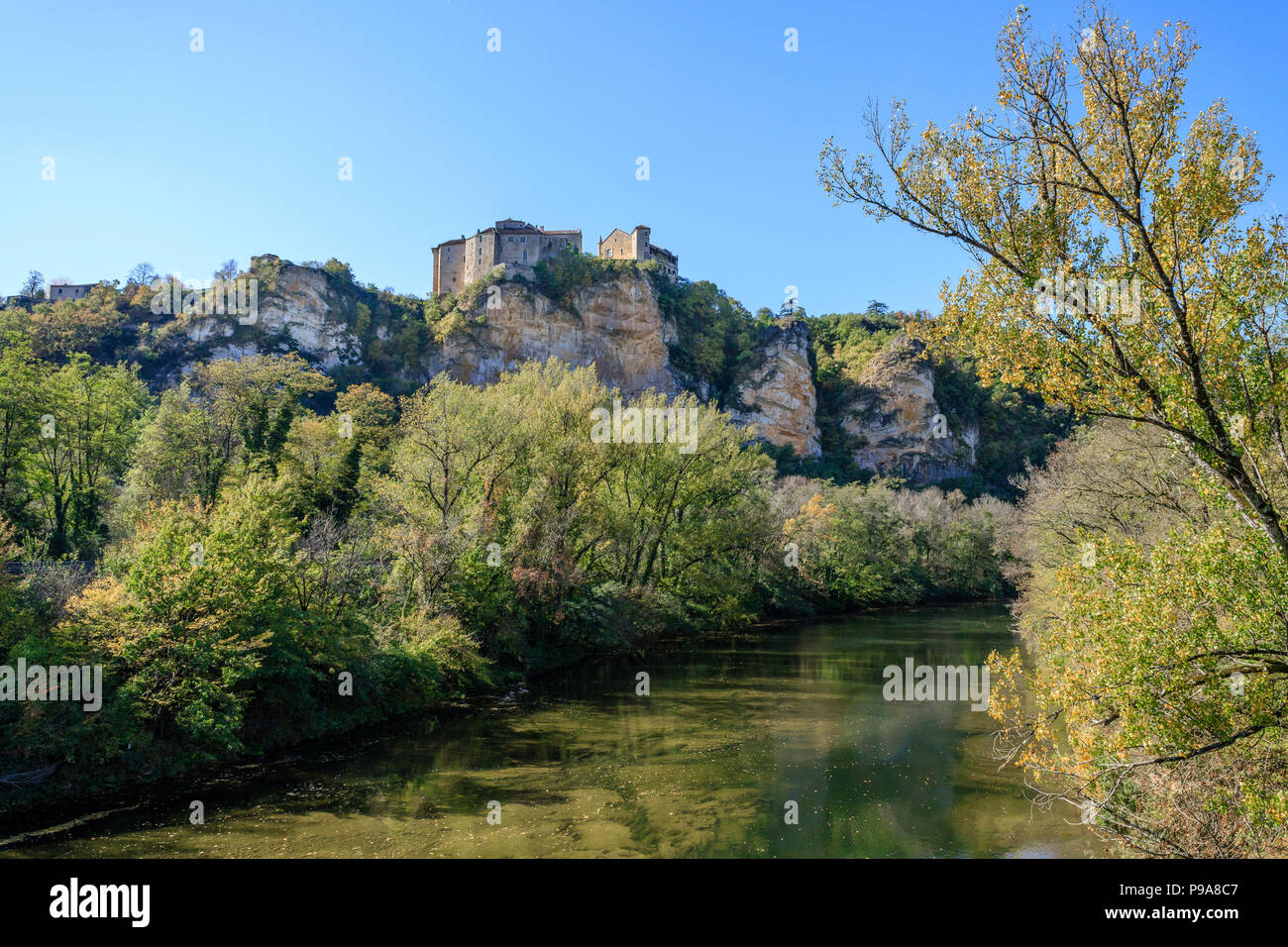France, Tarn et Garonne, Quercy, Bruniquel, labelled Les Plus Beaux Villages de France (The Most beautiful Villages of France), the castles // France, Stock Photo