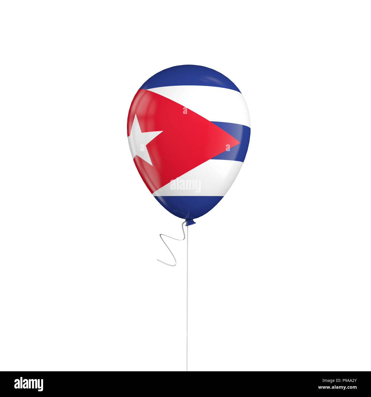 Cuba flag balloon on a string. 3D Rendering Stock Photo Alamy