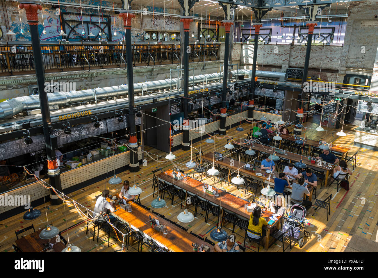 Inside the Mackie Mayor building, a former Victorian meat market, now a