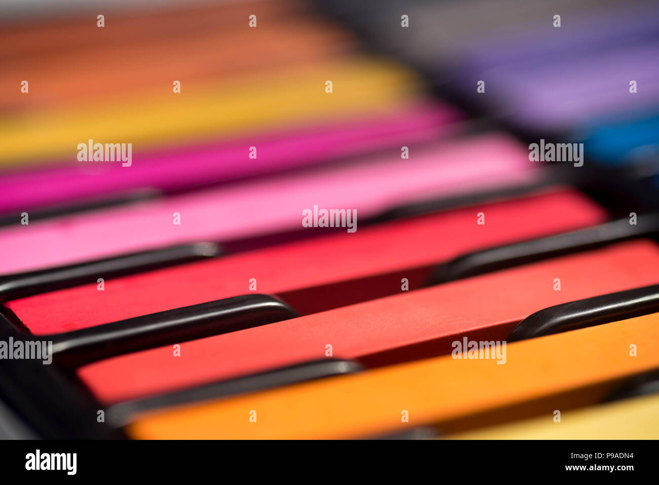 Box of oil pastel crayons stock photo. Image of concentration