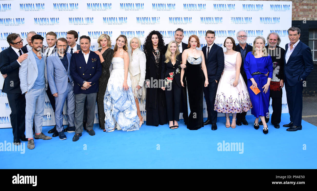 The cast and crew attending the premiere of Mamma Mia! Here We Go Again