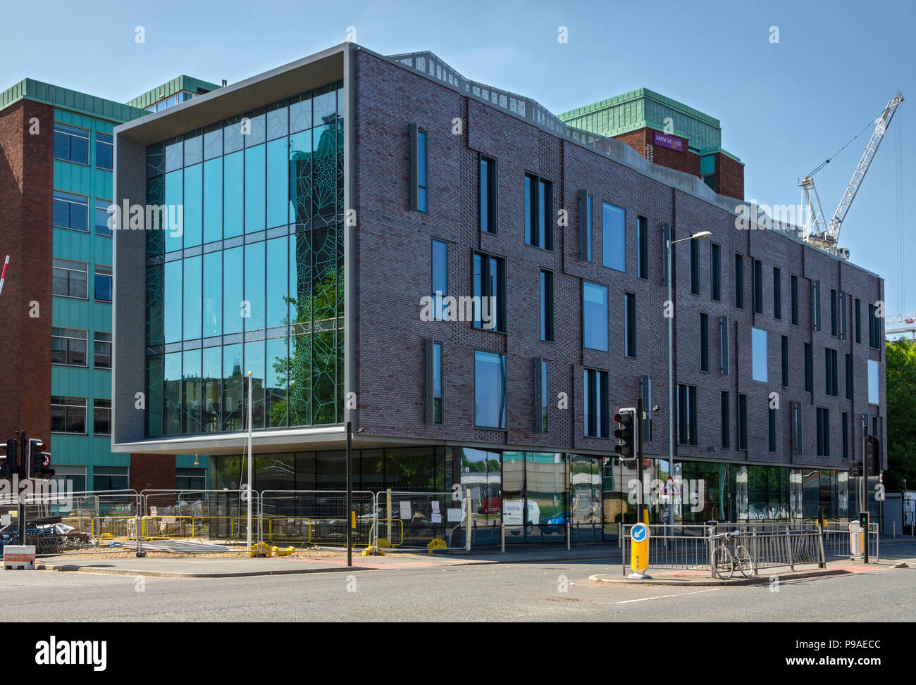 The Schuster Annexe building under construction, University of Manchester, Upper Brook Street, Manchester, England, UK Stock Photo