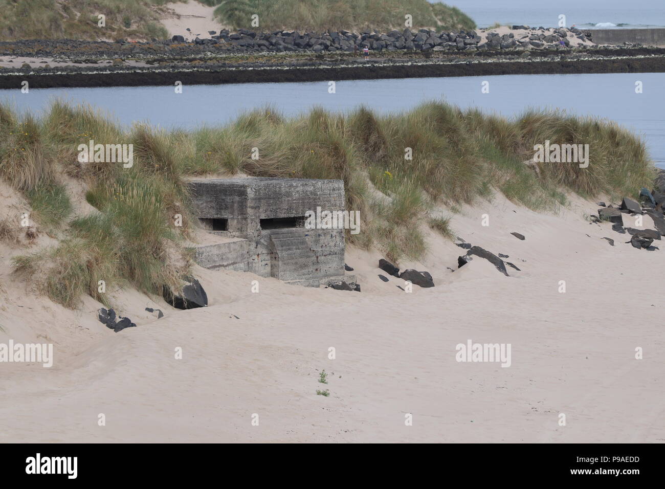 Bunker at the Bar Mouth Portstewart Strand Stock Photo