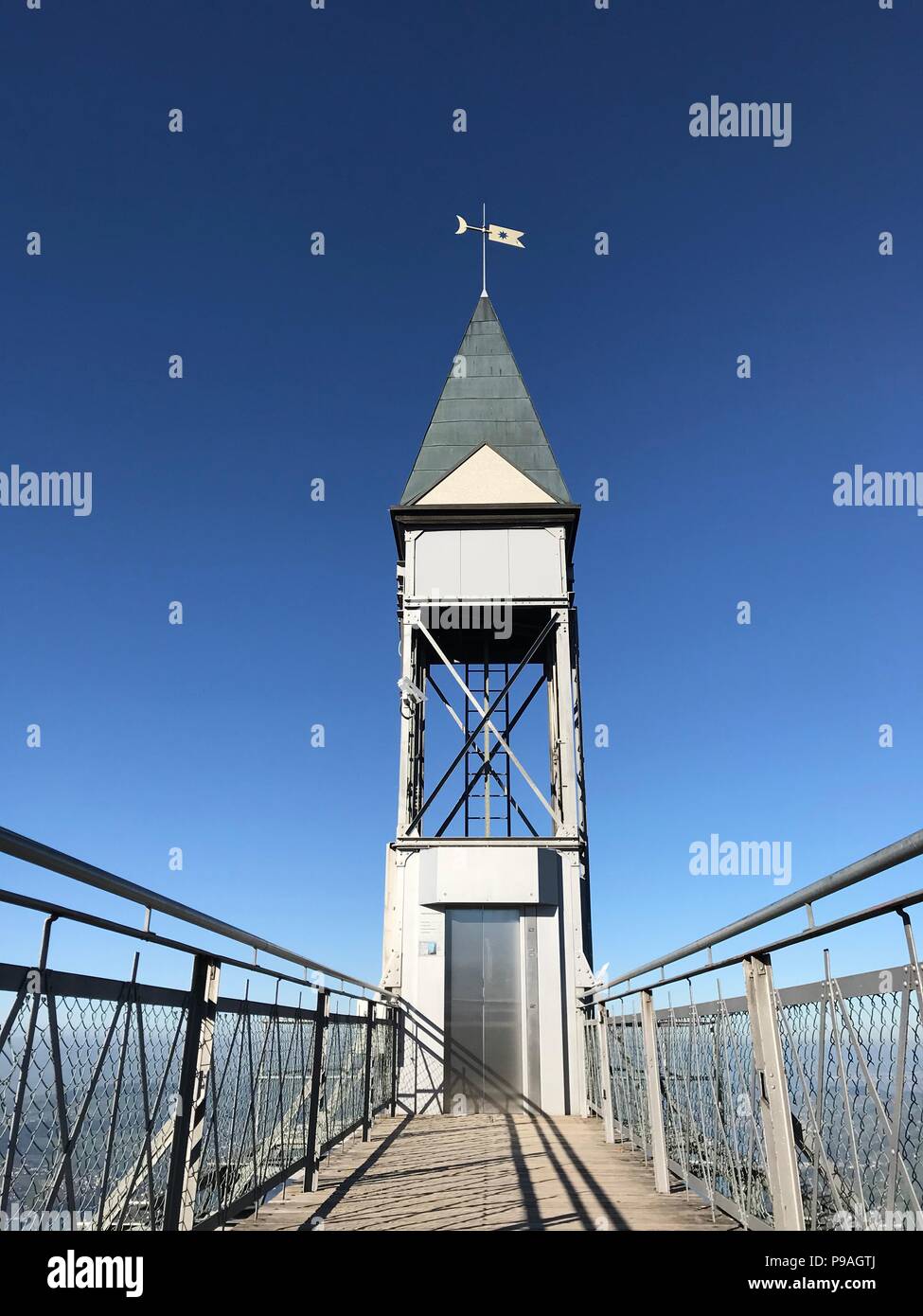 hammetschwand elevator with blue sky europes highest free standing