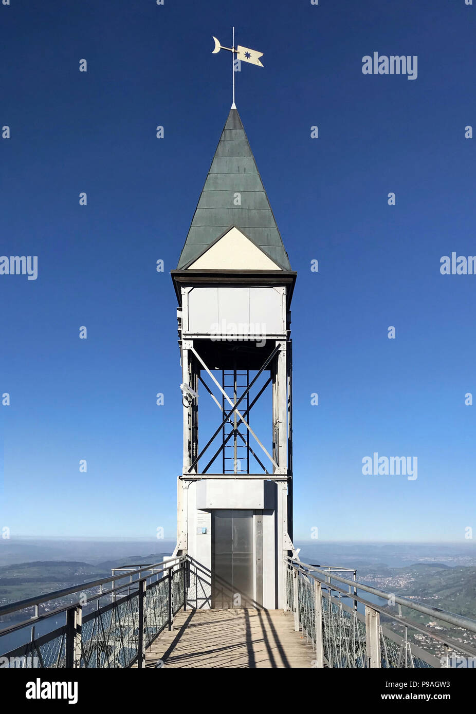 hammetschwand elevator with blue sky europes highest free standing