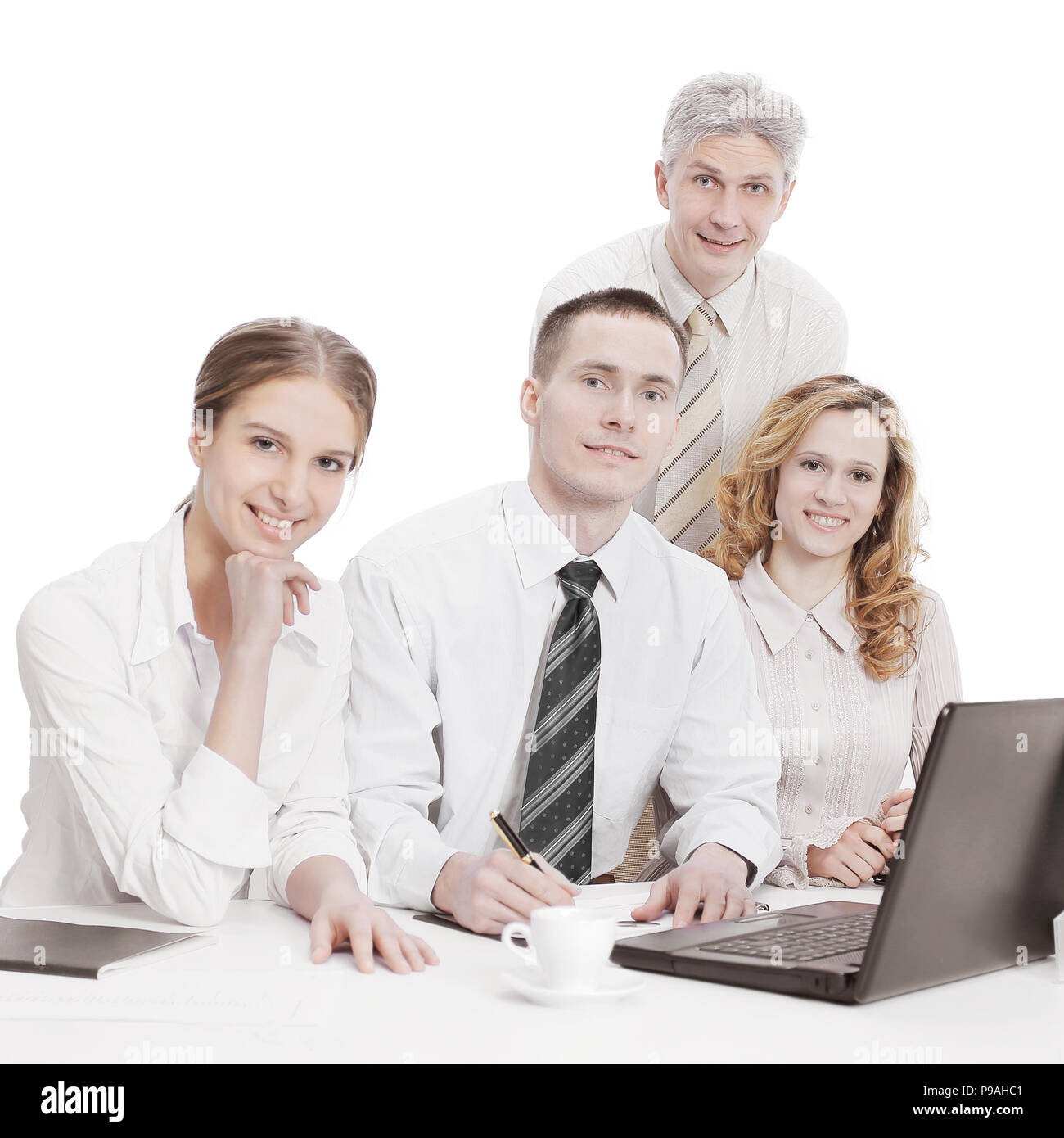 portrait of successful business team in the workplace in the office ...
