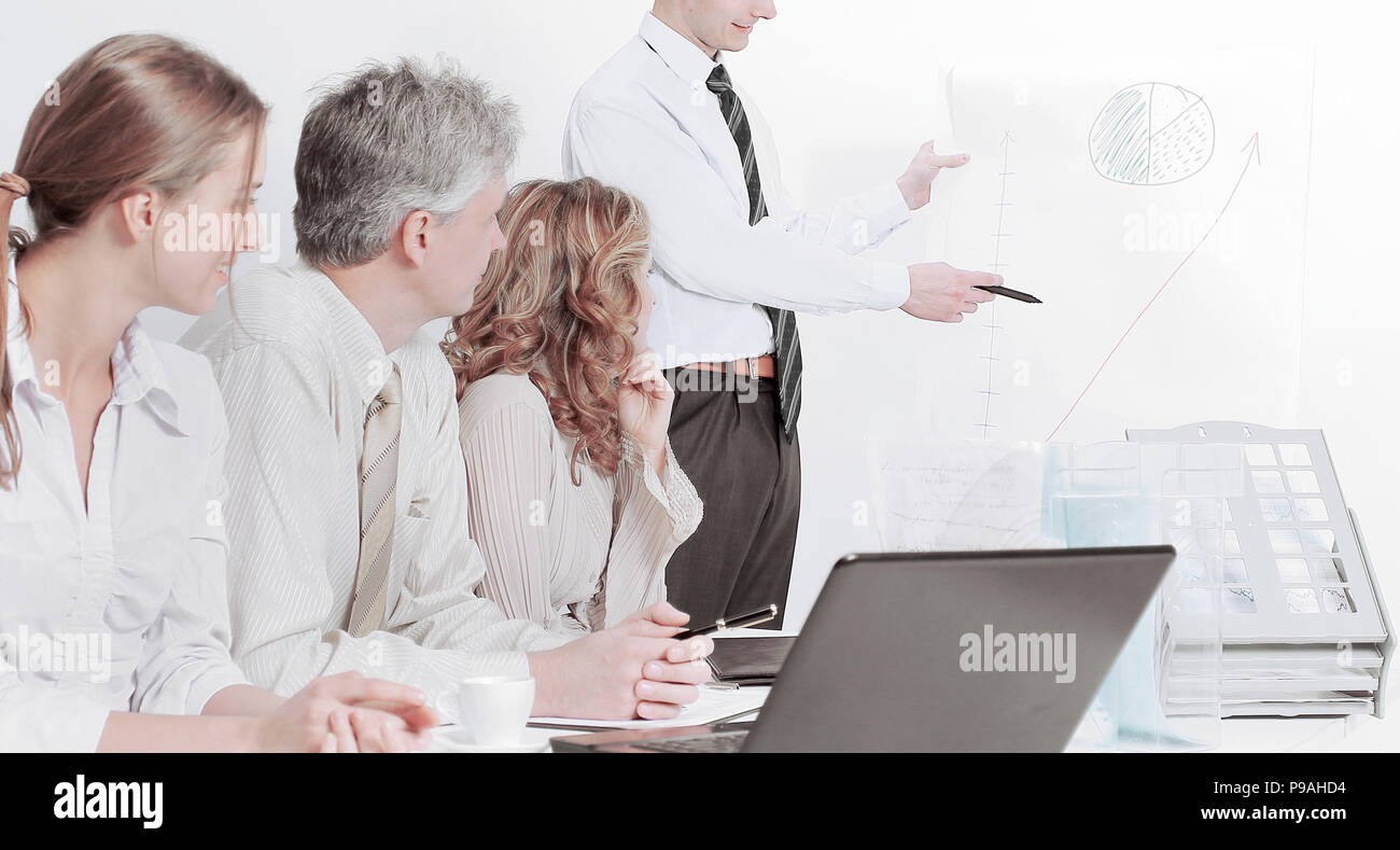 business team at presentation of a new financial project Stock Photo