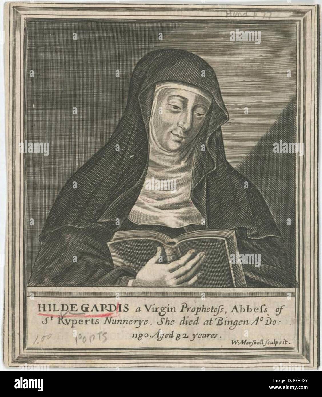Hildegard of Bingen. Museum: PRIVATE COLLECTION. Stock Photo