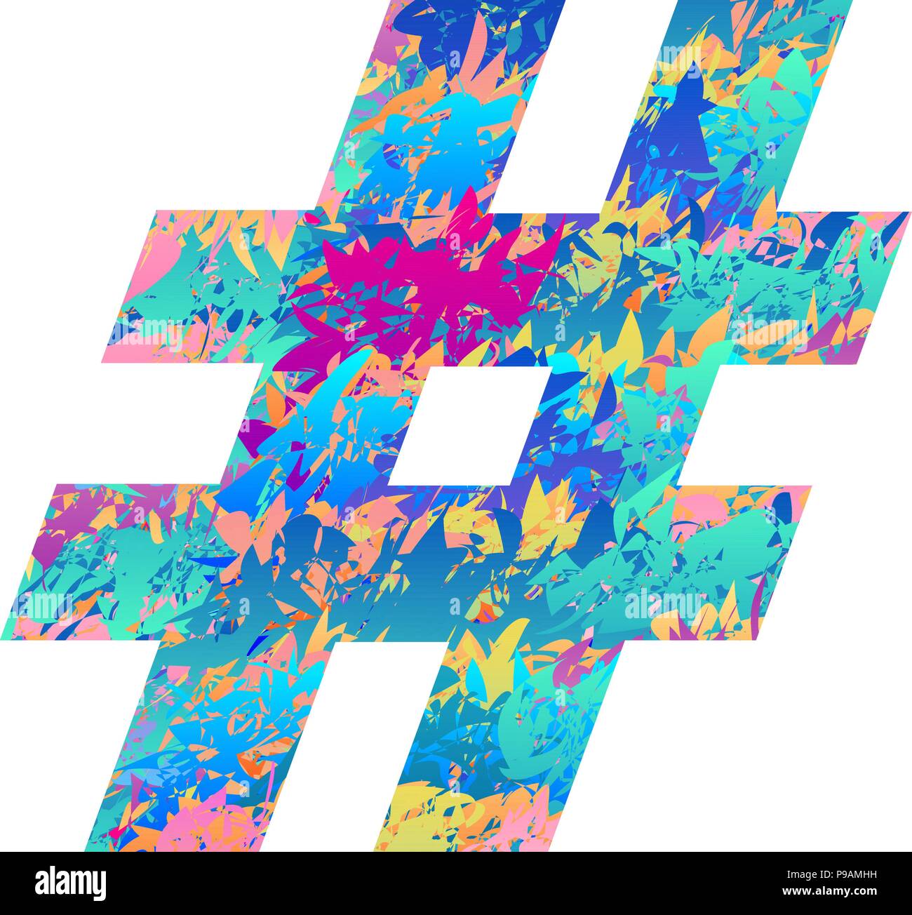 Vector Illustration of Hashtag or Hash Sign Modern Graphic Design in ...
