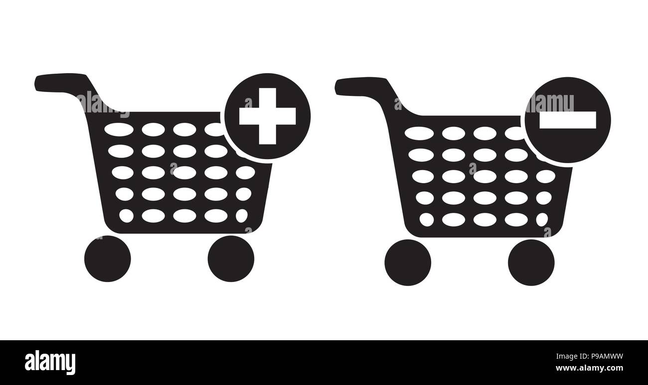 set of shopping chart vector icon Stock Vector