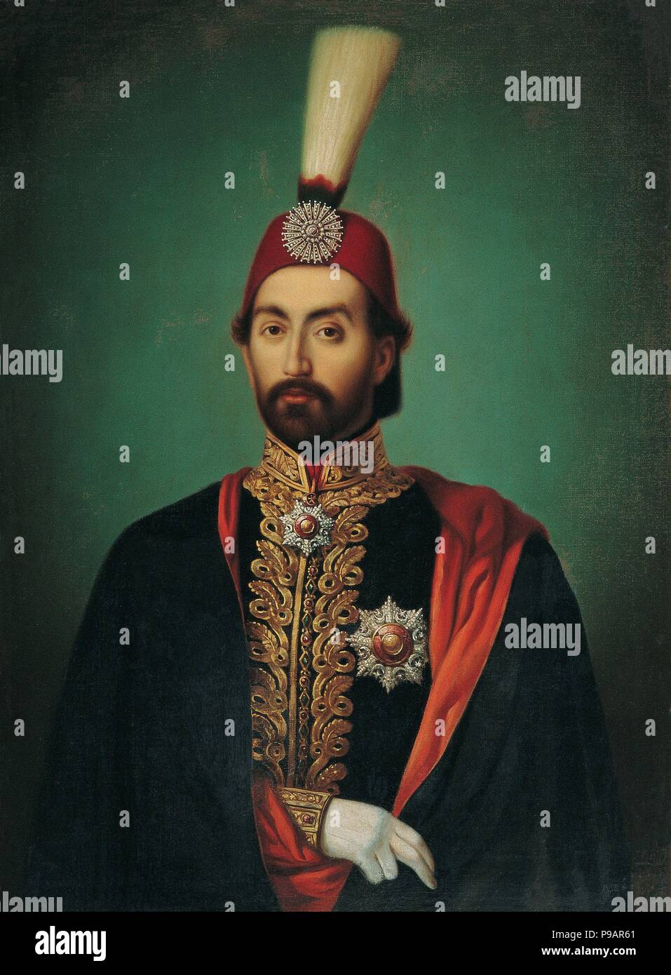 Portrait of Sultan Abdülmecid I. Museum: Pera Museum, Istanbul. Stock Photo