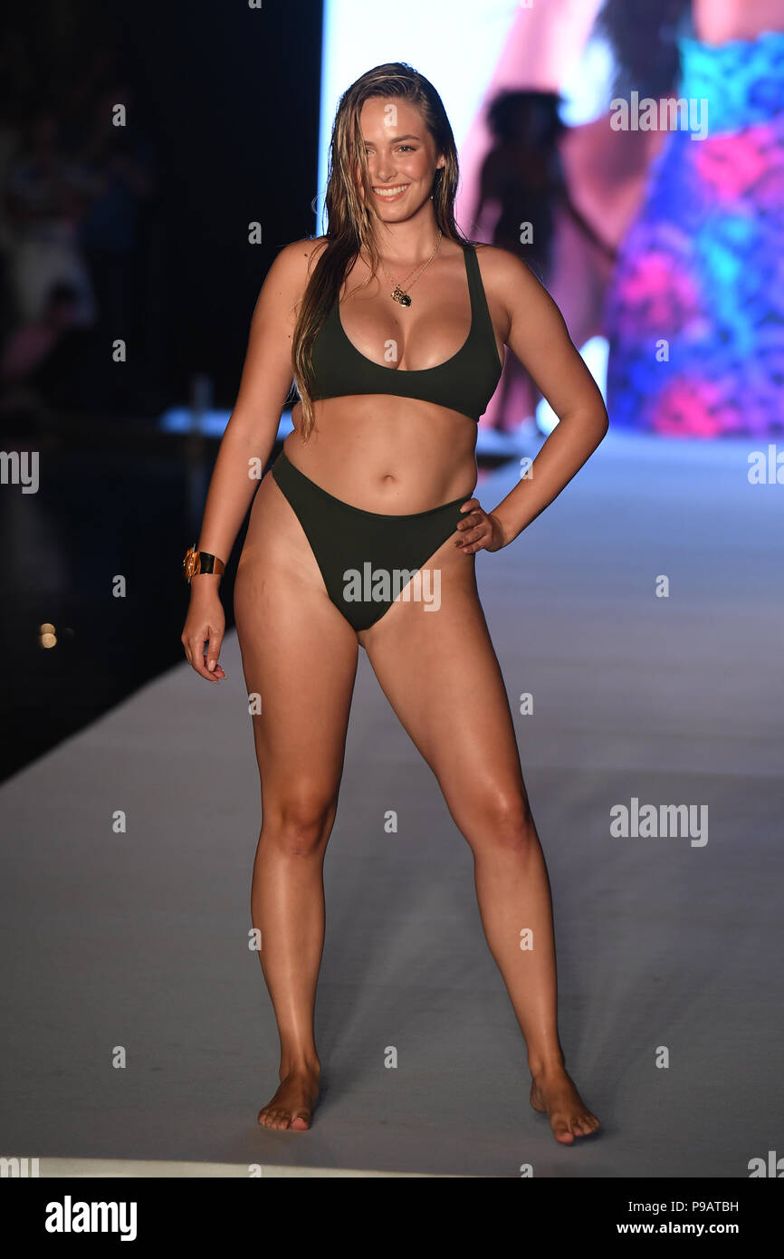 Miami Beach, FL, USA. 15th July, 2018. Raine Michaels walks the runway ...
