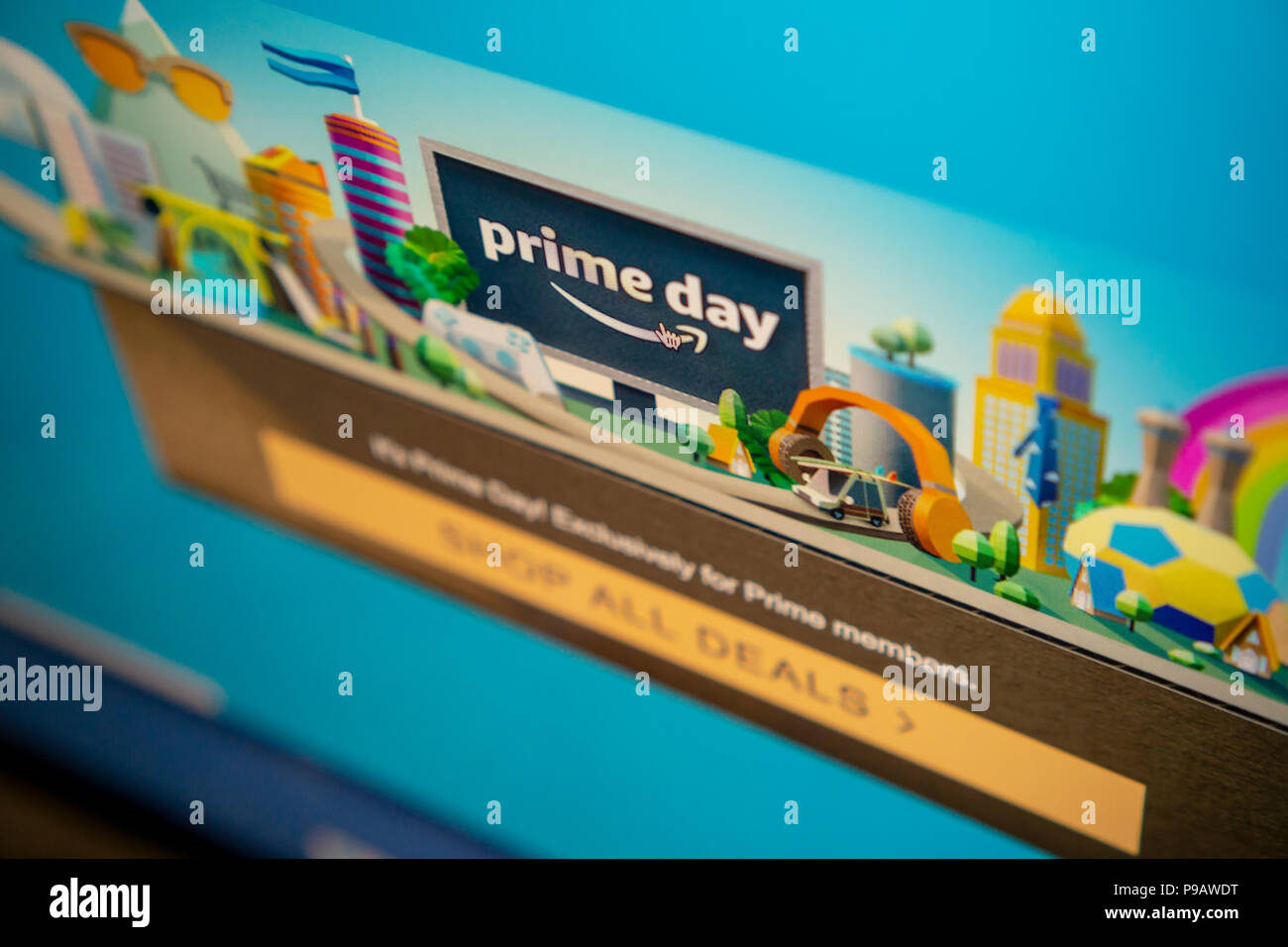 The Amazon website promotes their selfproclaimed "Prime Day" on Monday