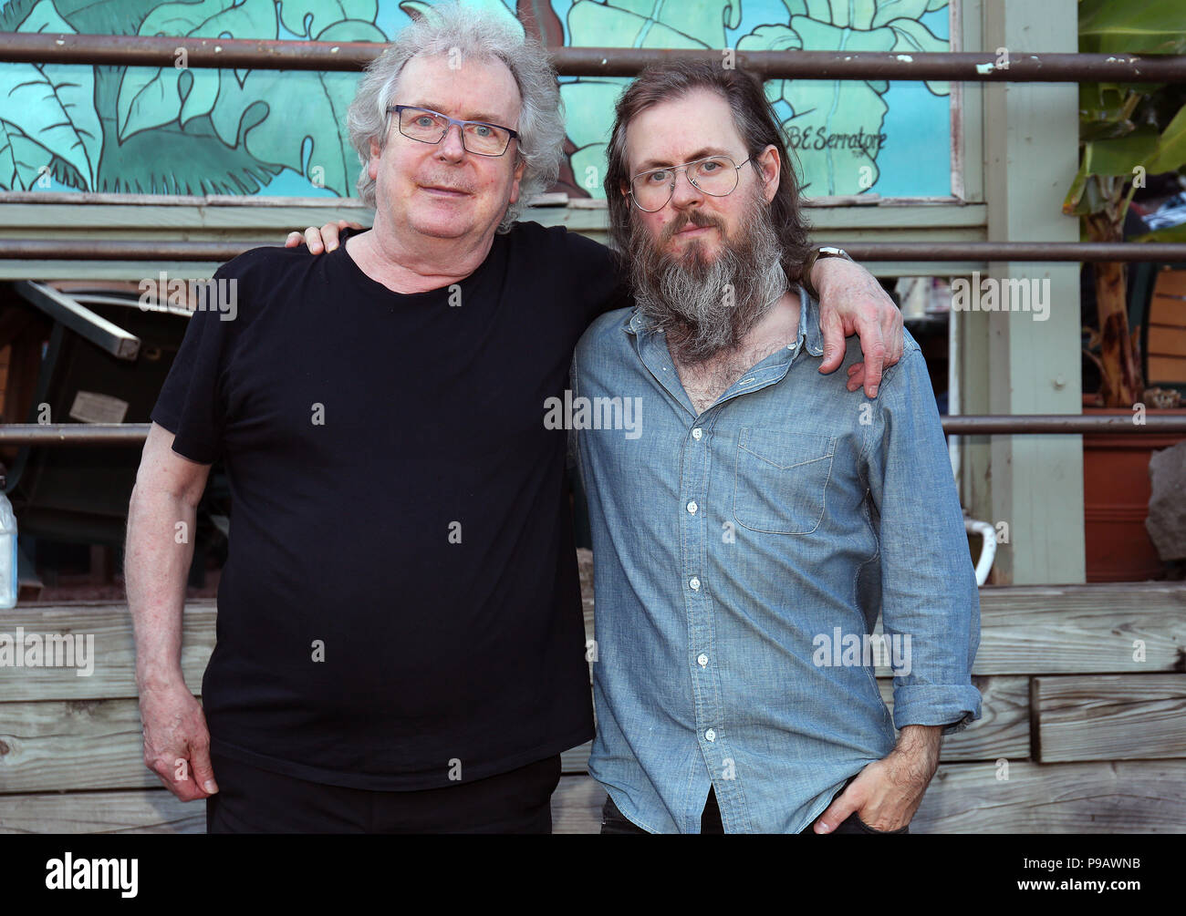 New Hope. 15th July, 2018. : Honey West from left to right, Ian McDonald and son, bass player, Max McDonald portrats taken in New Hope, Pa on July 15, 2018 Credit: : Star Shooter/Media Punch/Alamy Live News Stock Photo
