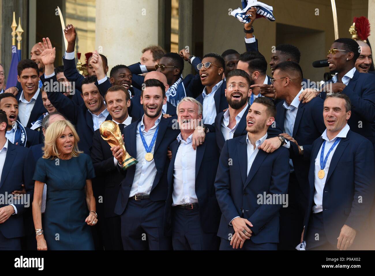 Paris France 16th July 2018 French President Emmanuel Macron