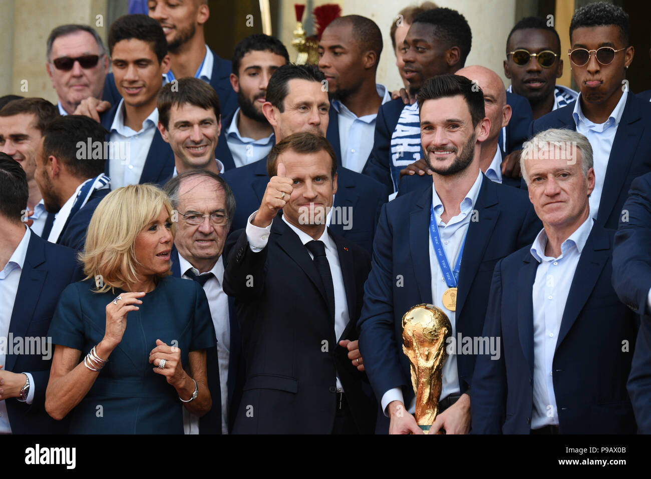 Paris France 16th July 2018 French President Emmanuel Macron