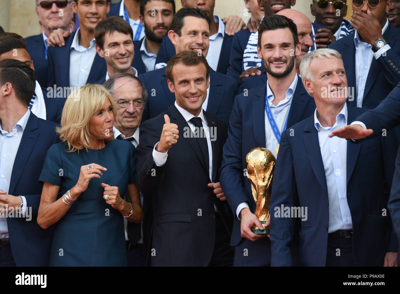 Paris France 16th July 2018 French President Emmanuel Macron