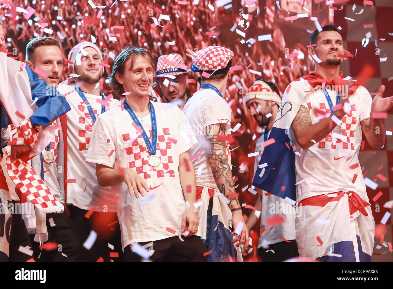 Zagreb, Croatia. 16th July, 2018. ceremony of Croatian football
