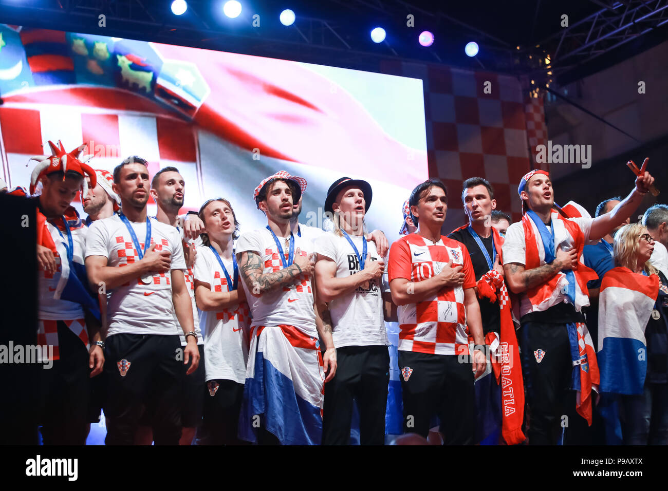 Zagreb, Croatia. 16th July, 2018. ceremony of Croatian football